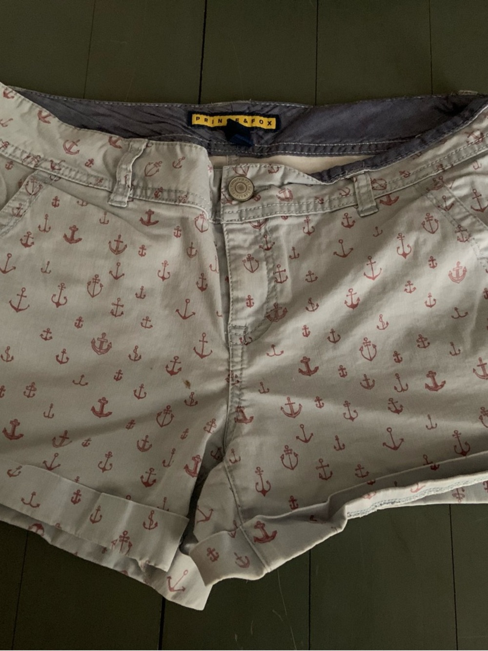 Prince and Fox Anchor Print Shorts with Pink Anchors